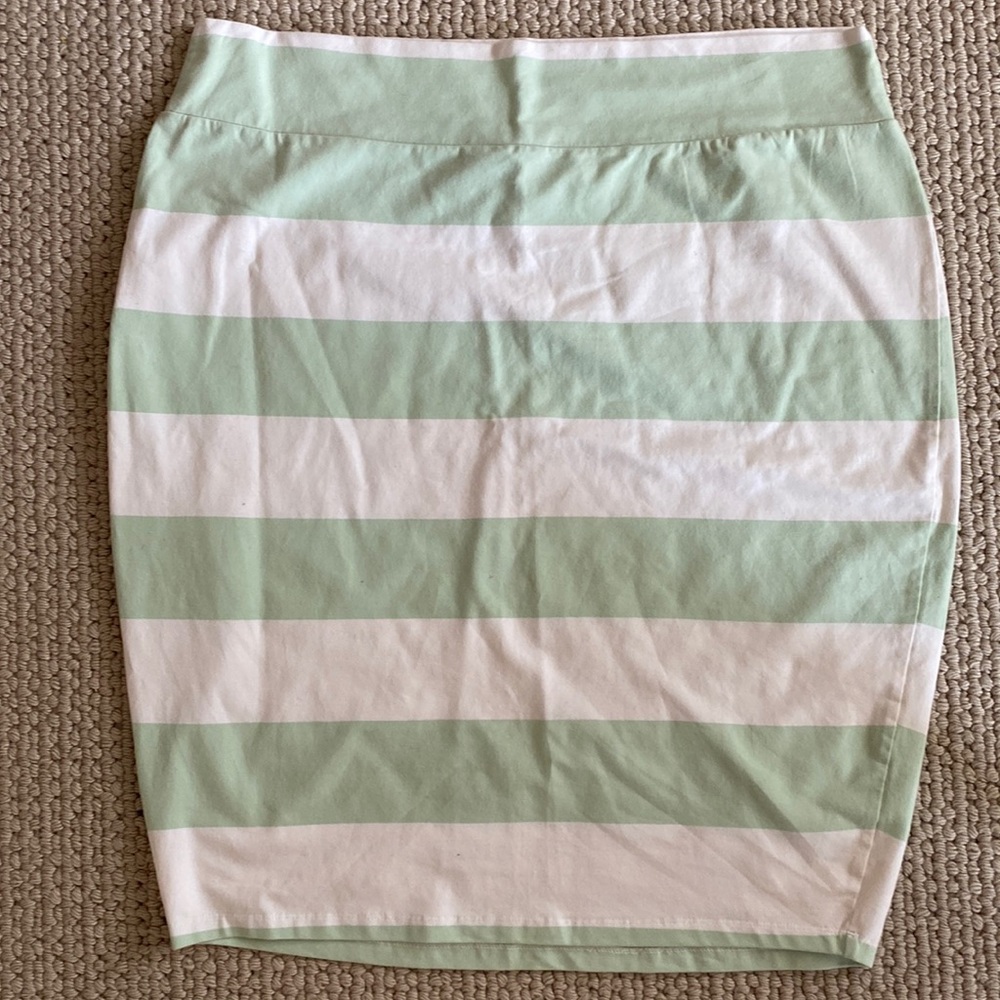 Downeast mint green stripe skirt
